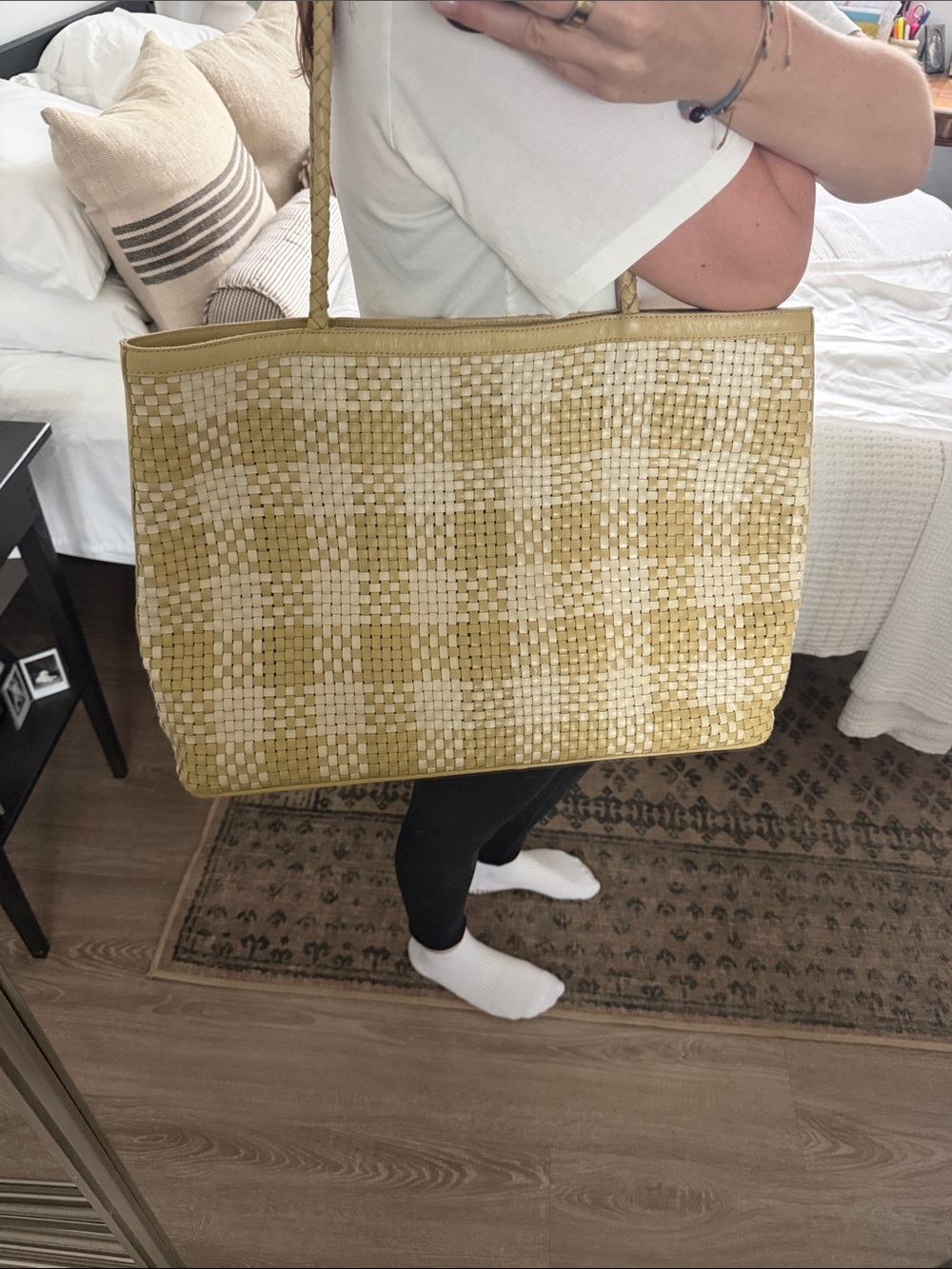 Bembien Tote Bag In Tan And Cream View 5